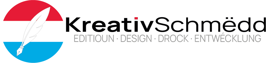 KreativSchmëdd · Editioun · Design · Drock · Entwécklung